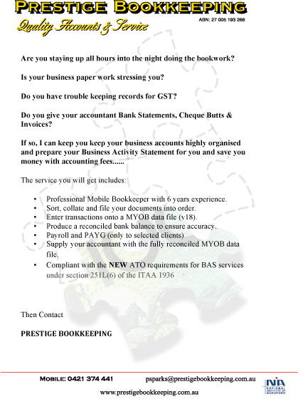 Prestige Bookkeeping - Hobart Accountants 0