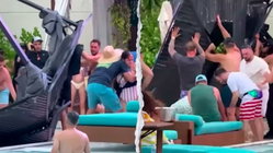 Terrifying scene unfolds as metal cabana frame crashes into packed casino pool area Hobart Accountants